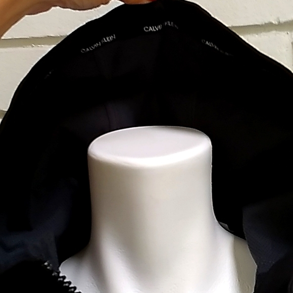 Calvin Klein Black Hooded Trench Coat. Size Medium  NWOT - Picture 8 of 16
